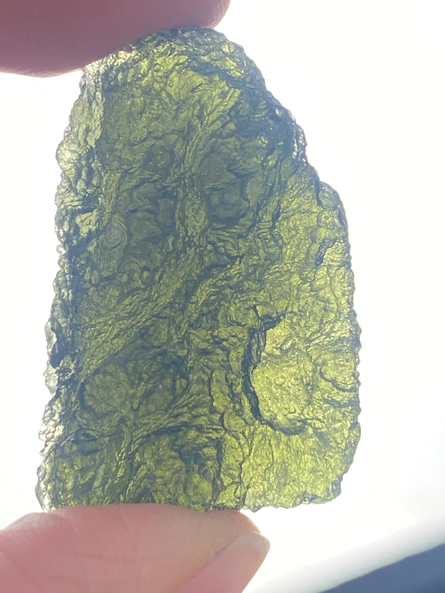 Rare Maly Chlum Moldavite Specimen with Air Bubble 10.2 grams